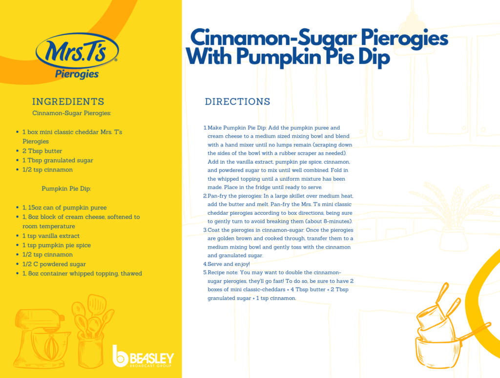 Cinnamon Sugar Pierogies with Pumpkin Pie Dip