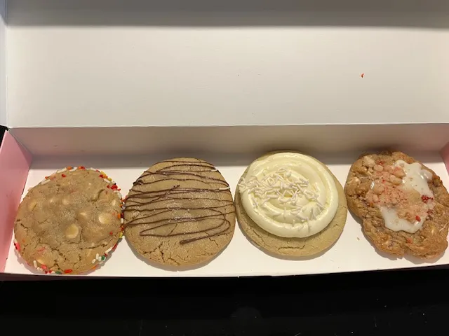 box of cookies from the crumbl cookies spoiler menu