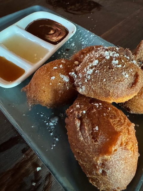 Hot Donut Dots dessert at Postino at the Bowl at Ballantyne